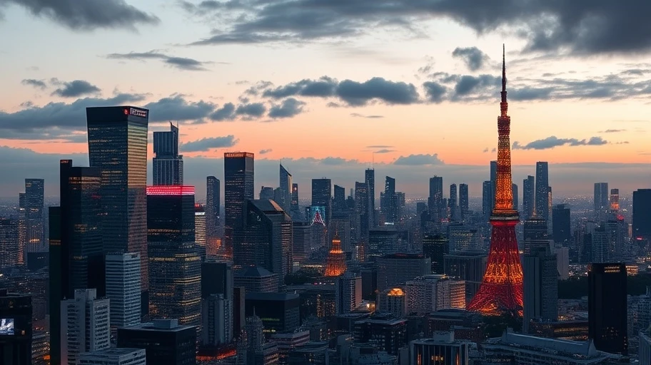Ảnh thành phố Tokyo và đầu tư tiền ảo