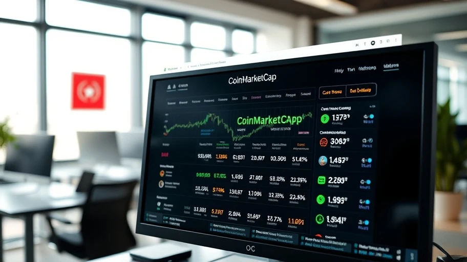 Giao diện CoinMarketCap hiển thị giá tiền mã hóa hiện tại.