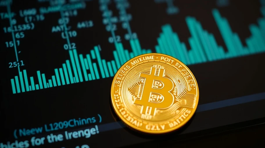 Hình ảnh Bitcoin và màn hình blockchain