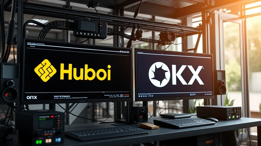 Huobi và OKX trên máy tính.