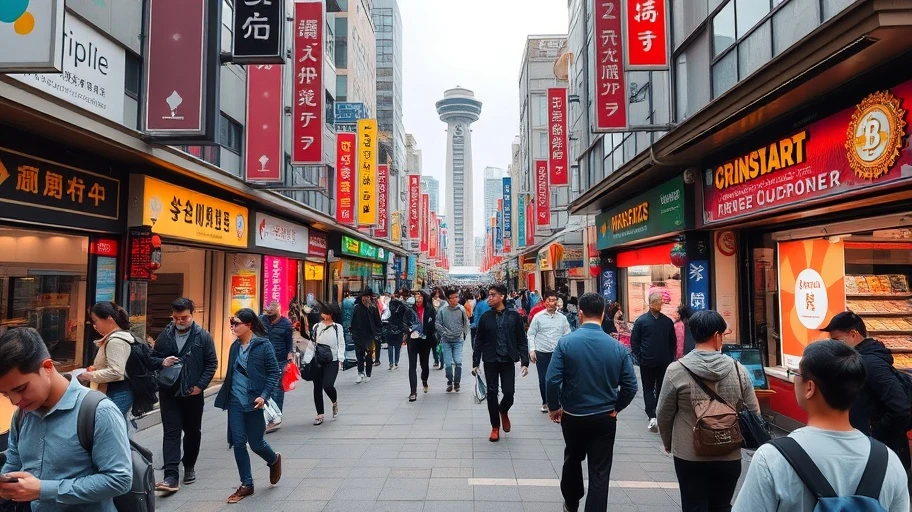 Khu tài chính Seoul với giao dịch tiền điện tử