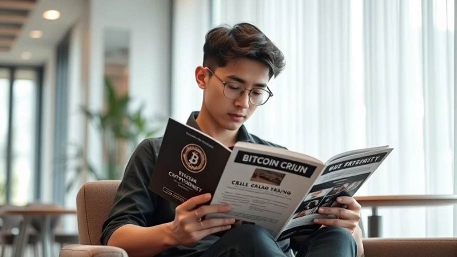 Người đọc tài liệu về tiền điện tử tại Việt Nam.