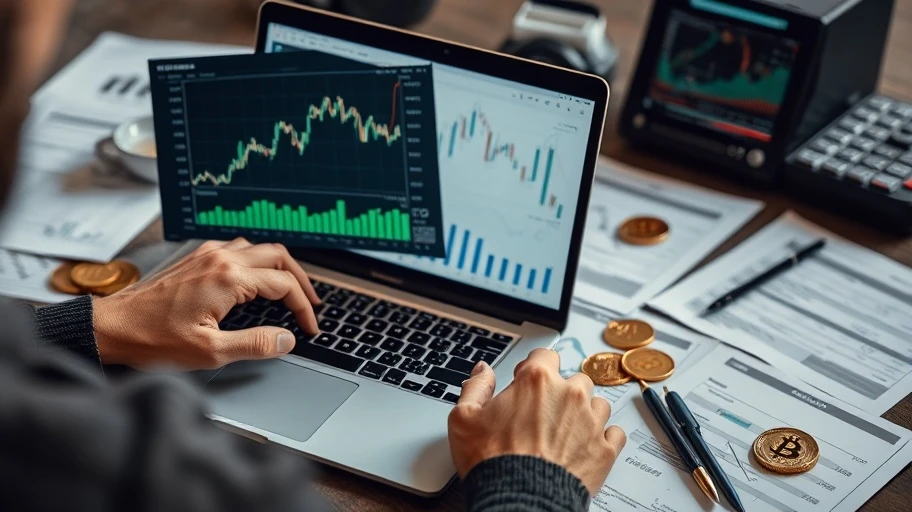 Phân tích thị trường Bitcoin trên máy tính