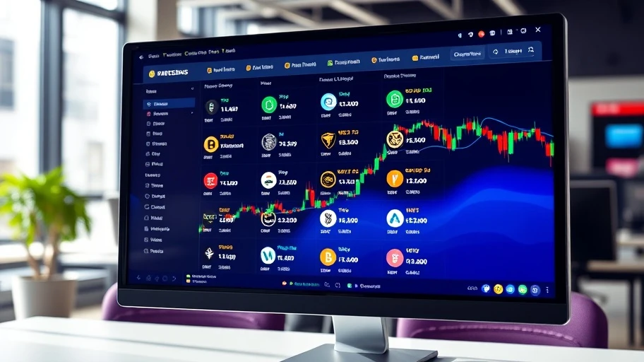 Tổng quan về top 10 đồng tiền ảo trên màn hình giao dịch.